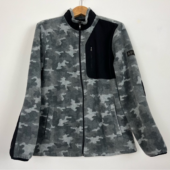 Sketchers Men’s Recovery Jacket Grey Fleece Camouflage Full-Zip Size Large - Picture 2 of 12